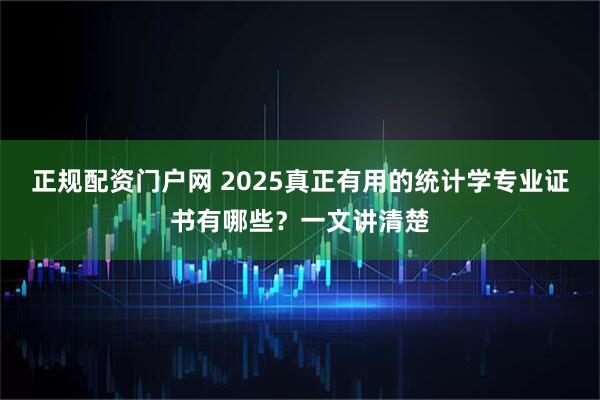 正规配资门户网 2025真正有用的统计学专业证书有哪些？一文讲清楚